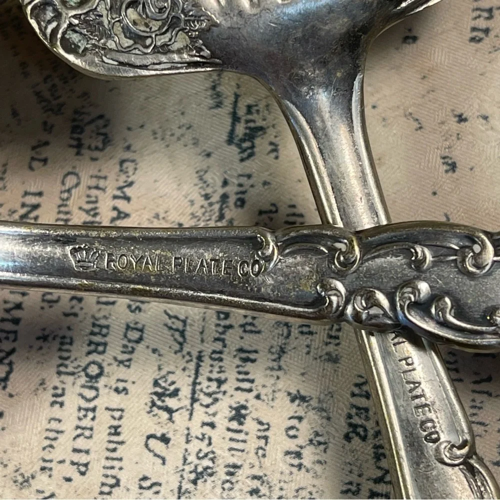 Royal Plate Co. Solid Serving Spoon and Cake Serving 1905 